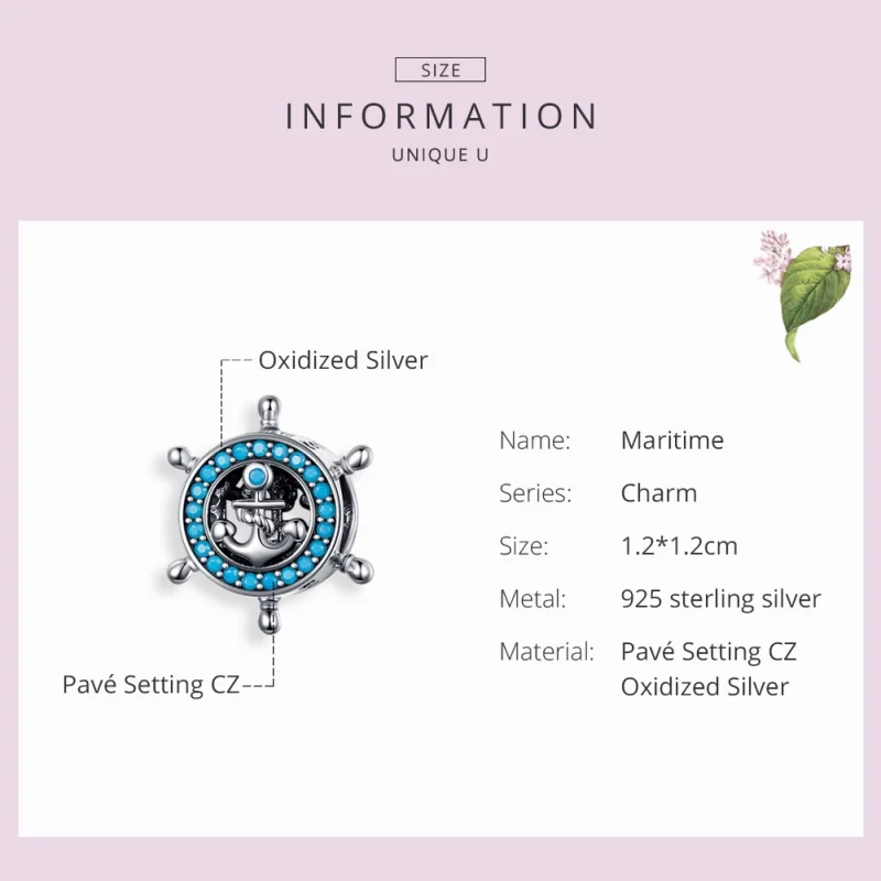 (image for) Pandora Style Silver Maritime Charm - SCC1200 - View 3