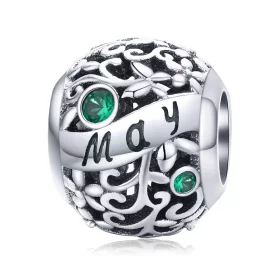Pandora Style Silver May Birthstone Charm - SCC1385-5 Pandora Style Silver May Birthstone Charm - SCC1385-5