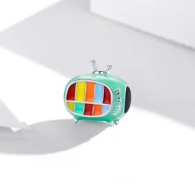 Pandora Style Silver Mini Color Tv Charm - SCC1861 Pandora Style Silver Mini Color Tv Charm - SCC1861