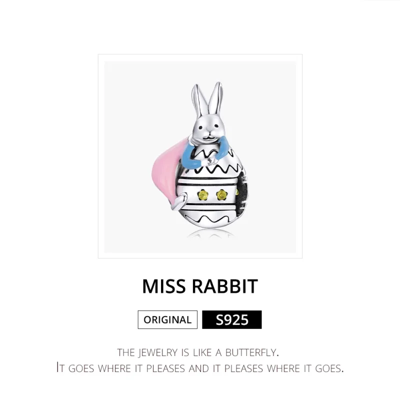 (image for) Pandora Style Silver Miss Rabbit Charm - SCC1754 - View 6