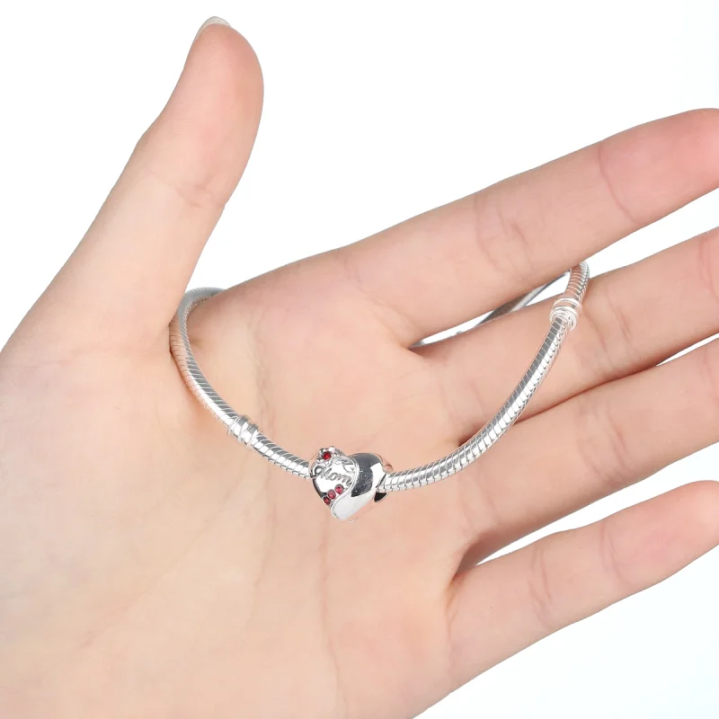 (image for) Pandora Style Silver Mom Heart Charm - SCC004 - View 2