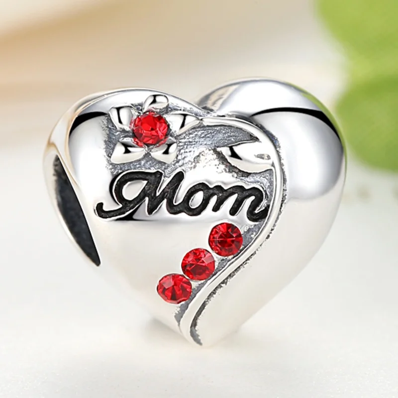 (image for) Pandora Style Silver Mom Heart Charm - SCC004 - View 3