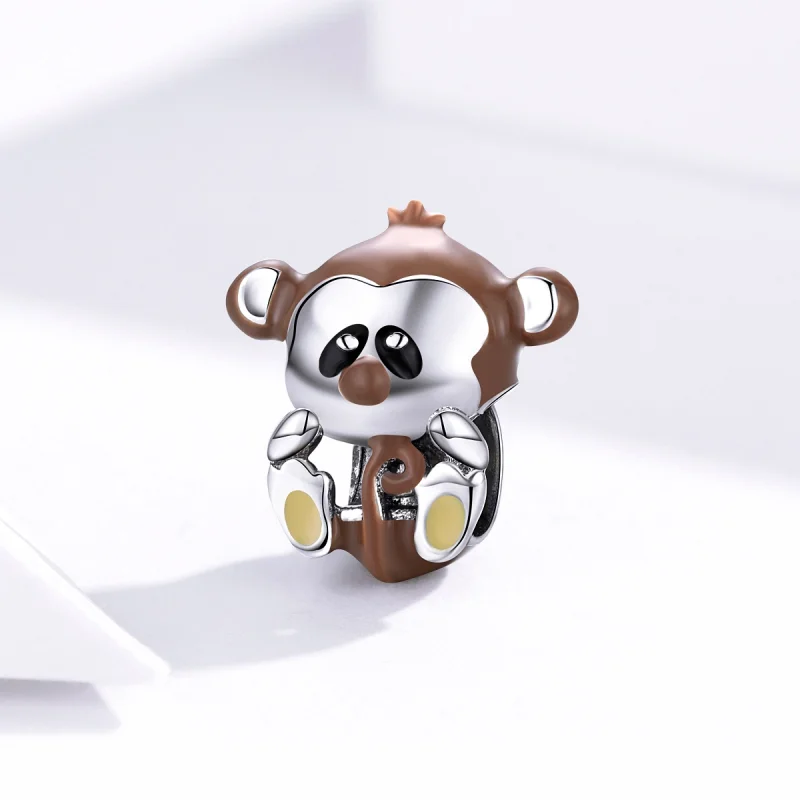 (image for) Pandora Style Silver Monkey Charm - BSC125 - View 2