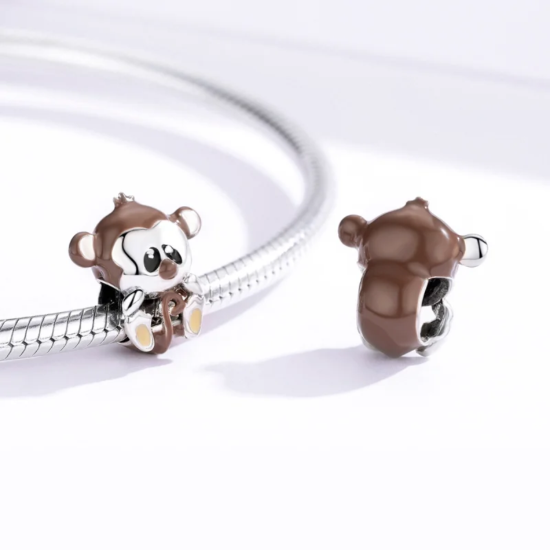 (image for) Pandora Style Silver Monkey Charm - BSC125 - View 4