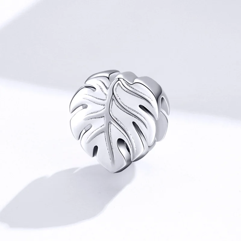 (image for) Pandora Style Silver Monstera Charm - BSC141 - View 2
