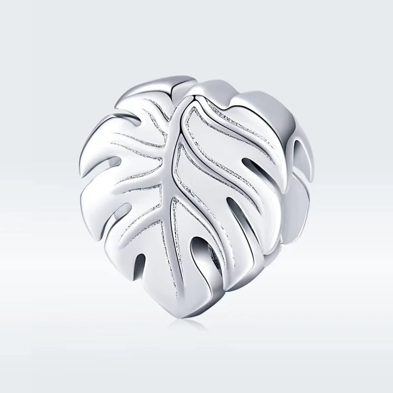 (image for) Pandora Style Silver Monstera Charm - BSC141 - View 5