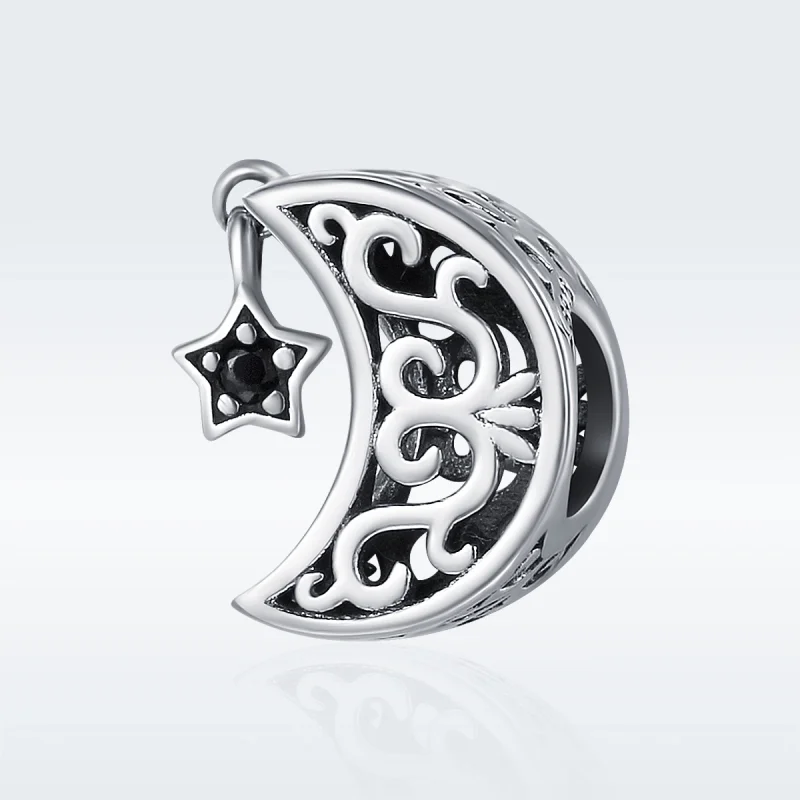 (image for) Pandora Style Silver Moon And Star Charm - SCC483 - View 2