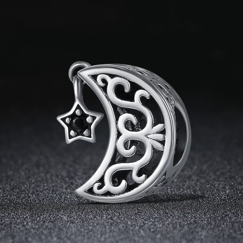 (image for) Pandora Style Silver Moon And Star Charm - SCC483 - View 3