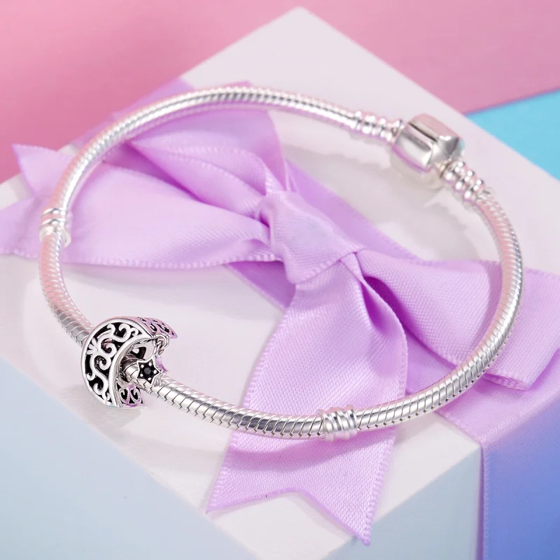 (image for) Pandora Style Silver Moon And Star Charm - SCC483 - View 5