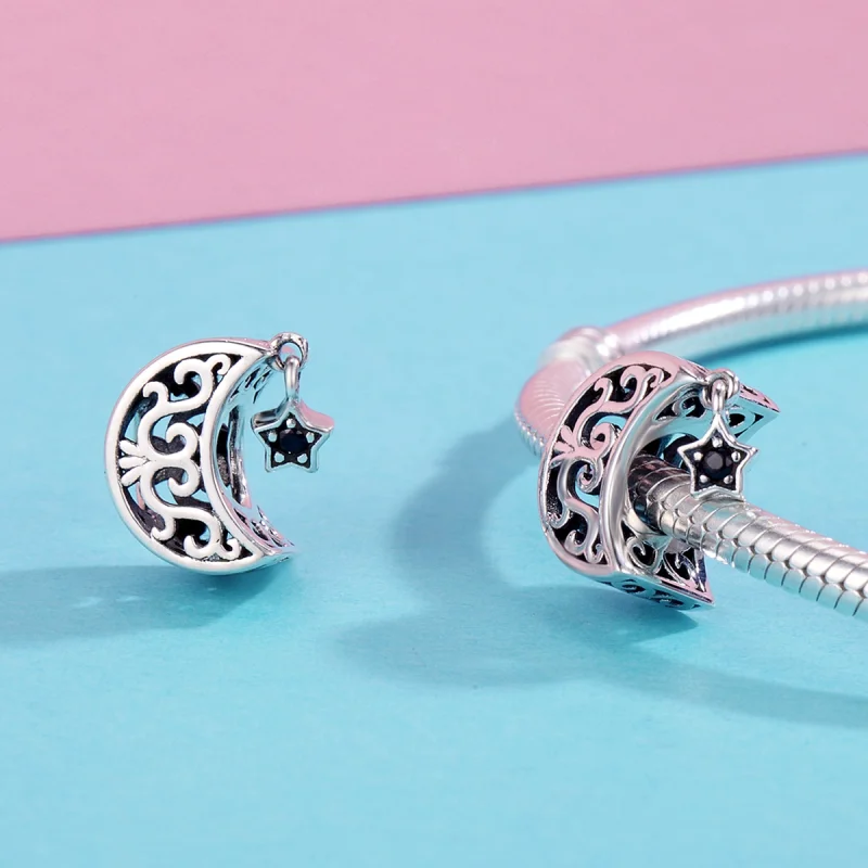 (image for) Pandora Style Silver Moon And Star Charm - SCC483 - View 6