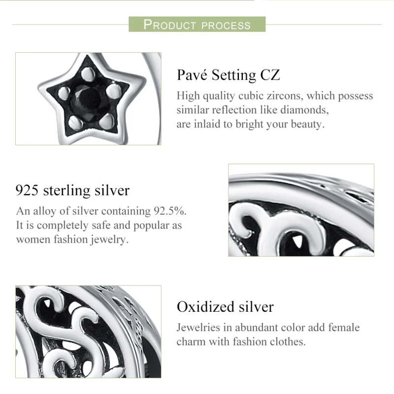 (image for) Pandora Style Silver Moon And Star Charm - SCC483 - View 7