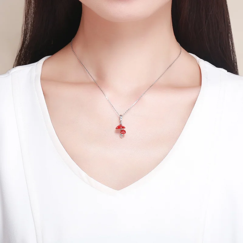 (image for) Pandora Style Silver Mushroom Dangle - SCC1060 - View 5