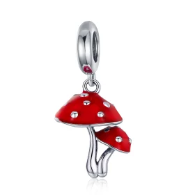 Pandora Style Silver Mushroom Dangle - SCC1060 Pandora Style Silver Mushroom Dangle - SCC1060