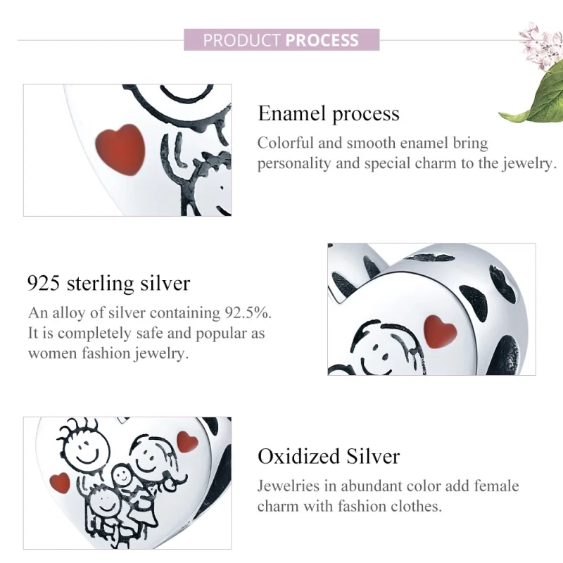 (image for) Pandora Style Silver My Family Charm - BSC237 - View 8