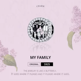 Pandora Style Silver My Family Charm - SCC1184 Pandora Style Silver My Family Charm - SCC1184