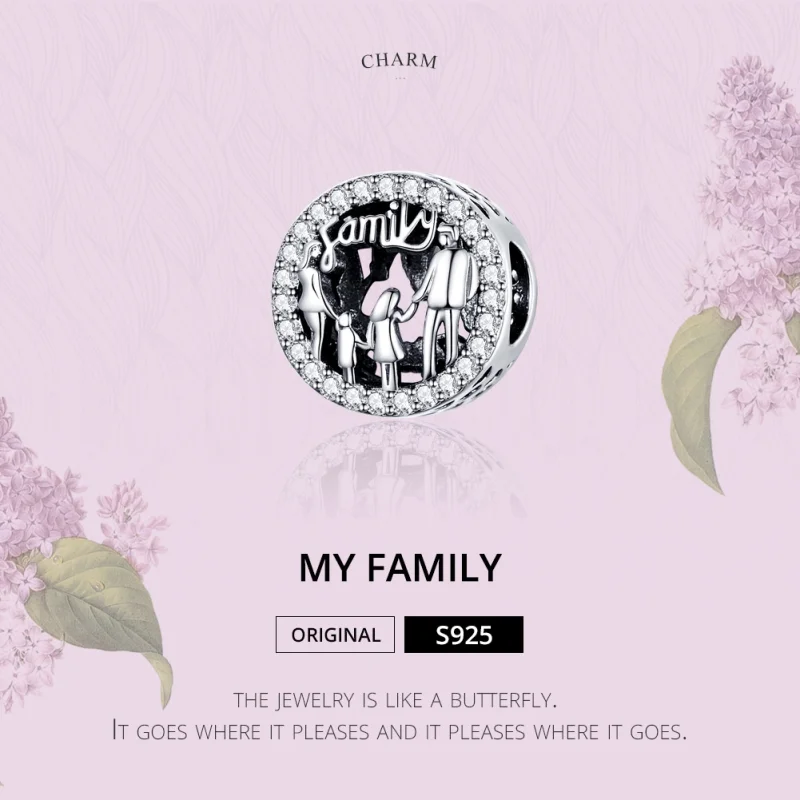 (image for) Pandora Style Silver My Family Charm - SCC1184 - View 2