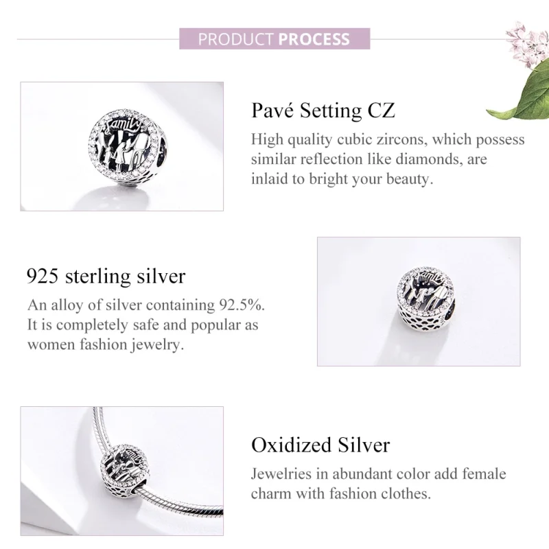 (image for) Pandora Style Silver My Family Charm - SCC1184 - View 4