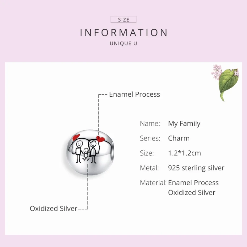 (image for) Pandora Style Silver My Family Charm - SCC1339 - View 7