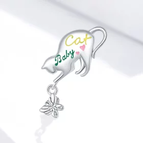 Pandora Style Silver Naughty Cat Charm - SCC1678 Pandora Style Silver Naughty Cat Charm - SCC1678