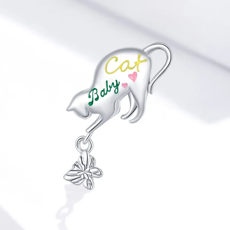 (image for) Pandora Style Silver Naughty Cat Charm - SCC1678 - View 2