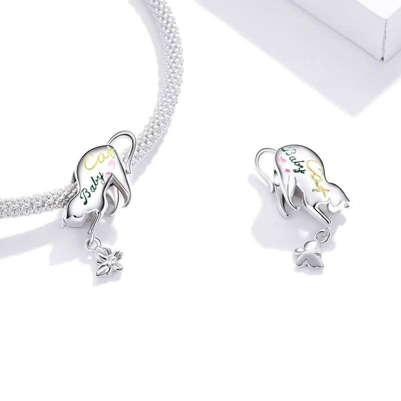 (image for) Pandora Style Silver Naughty Cat Charm - SCC1678 - View 4