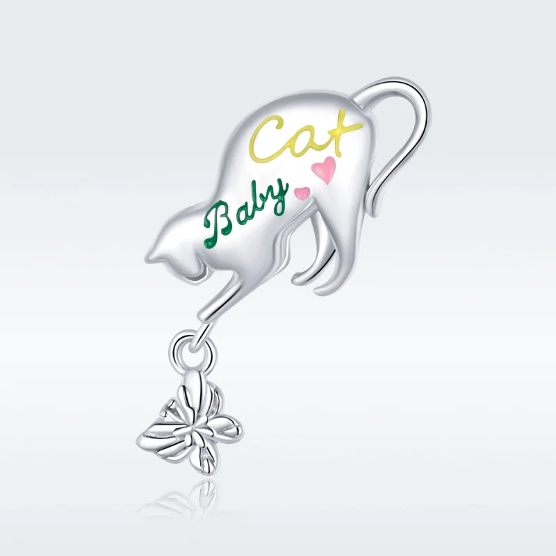 (image for) Pandora Style Silver Naughty Cat Charm - SCC1678 - View 5