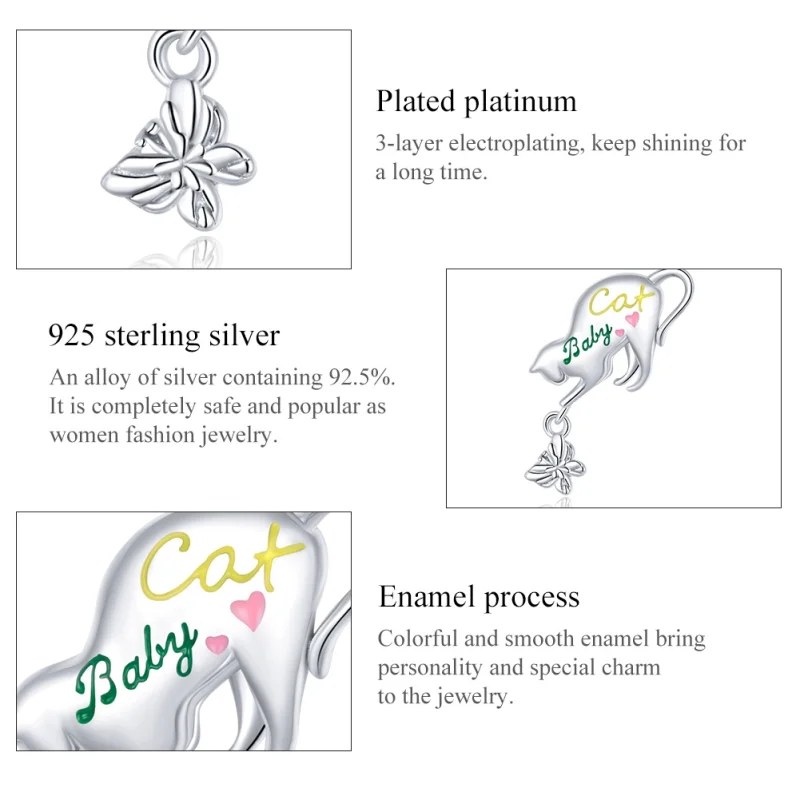 (image for) Pandora Style Silver Naughty Cat Charm - SCC1678 - View 7