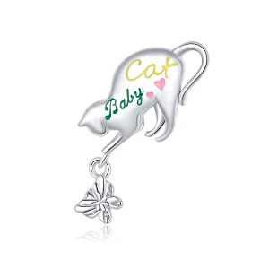 (image for) Pandora Style Silver Naughty Cat Charm - SCC1678