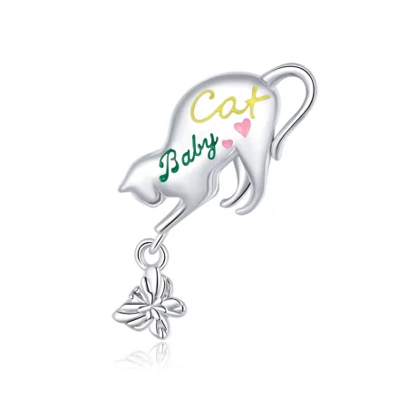 Pandora Style Silver Naughty Cat Charm - SCC1678