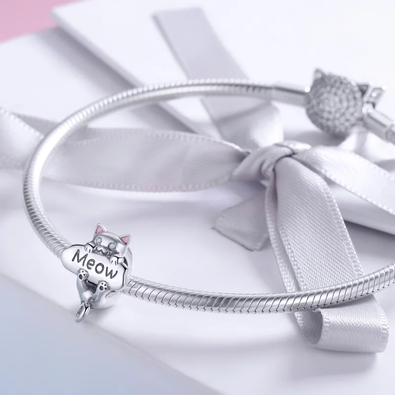 (image for) Pandora Style Silver Naughty Cat Perfume Bottle Charm - SCC874 - View 3