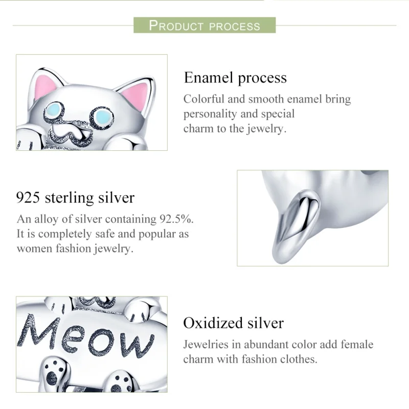 (image for) Pandora Style Silver Naughty Cat Perfume Bottle Charm - SCC874 - View 7