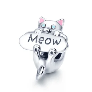 (image for) Pandora Style Silver Naughty Cat Perfume Bottle Charm - SCC874