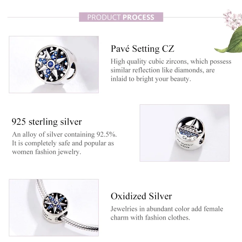 (image for) Pandora Style Silver Nautical Travel Charm - SCC1197 - View 4