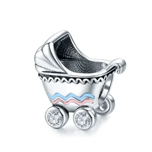 (image for) Pandora Style Silver Newborn Baby Carriage Charm - SCC1539