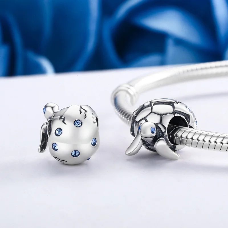 (image for) Pandora Style Silver Newborn Turtle Charm - SCC192 - View 5
