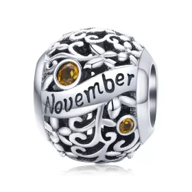 Pandora Style Silver November Birthstone Charm - SCC1385-11 Pandora Style Silver November Birthstone Charm - SCC1385-11