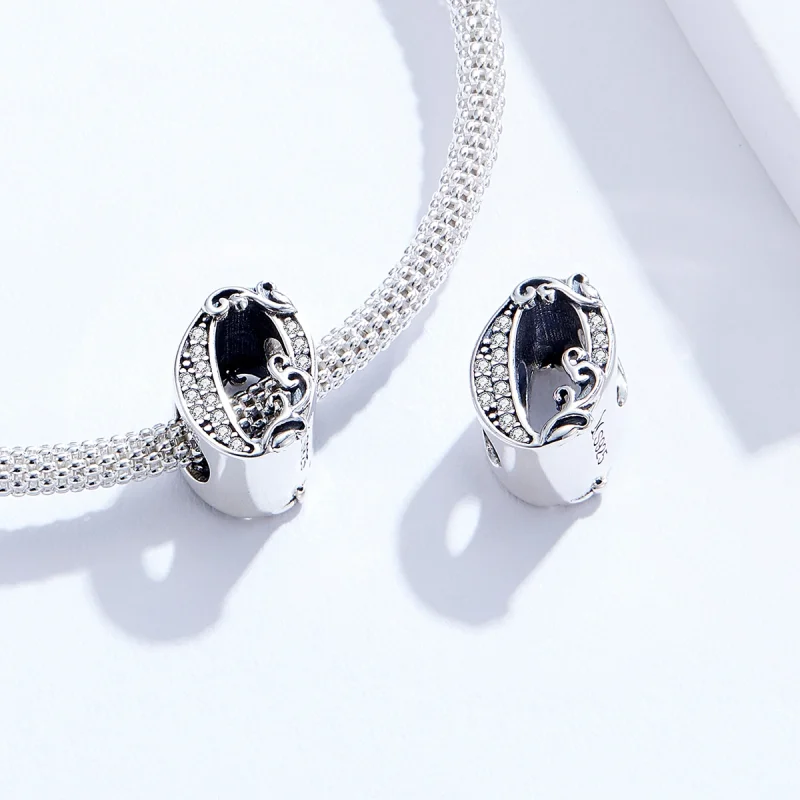 (image for) Pandora Style Silver Number 0 Charm - SCC1418-0 - View 4