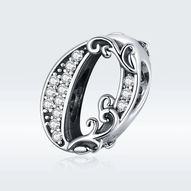 (image for) Pandora Style Silver Number 0 Charm - SCC1418-0 - View 5