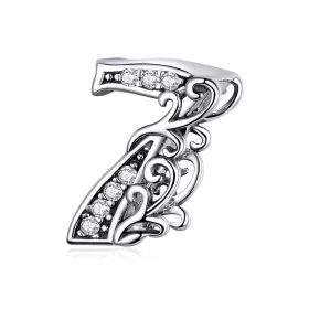 Pandora Style Silver Number 7 Charm - SCC1418-7 Pandora Style Silver Number 7 Charm - SCC1418-7