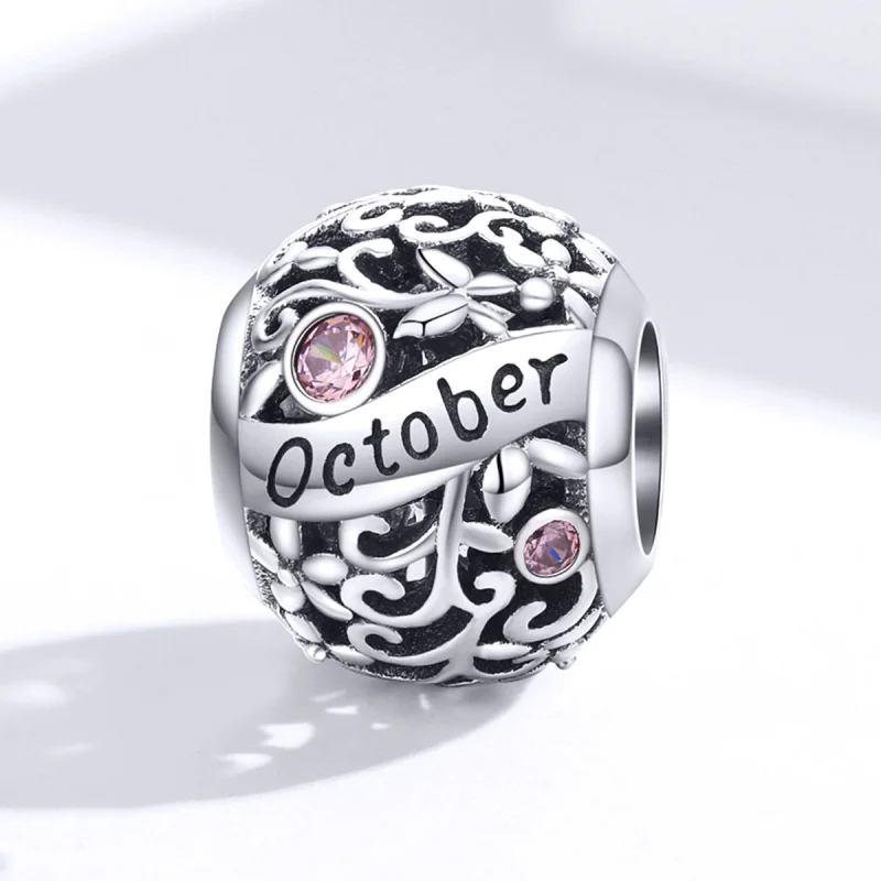 (image for) Pandora Style Silver October Birthstone Charm - SCC1385-10 - View 4
