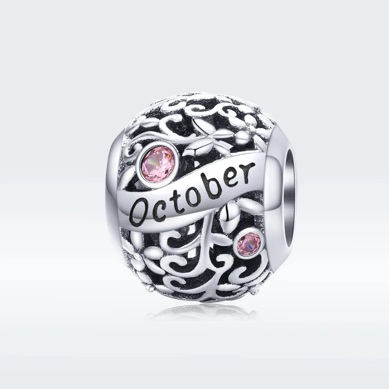 (image for) Pandora Style Silver October Birthstone Charm - SCC1385-10 - View 5