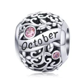 Pandora Style Silver October Birthstone Charm - SCC1385-10 Pandora Style Silver October Birthstone Charm - SCC1385-10