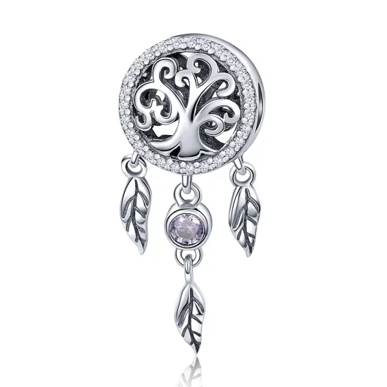 Pandora Style Silver Openwork Dreamcatcher Charm - SCC723