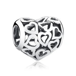 Pandora Style Silver Openwork Hearts Charm - SCC024 (image for) Pandora Style Silver Openwork Hearts Charm - SCC024