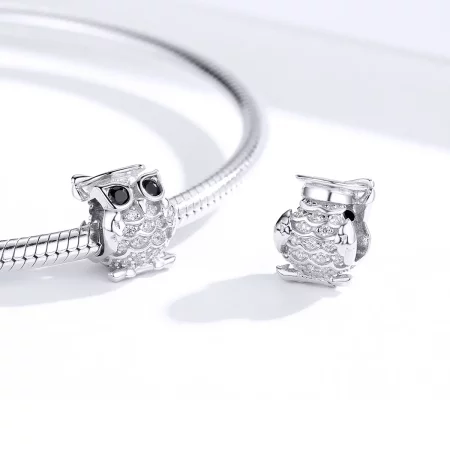 Pandora Style Silver Owl Charm - BSC124