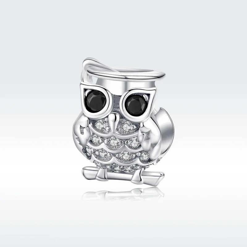 (image for) Pandora Style Silver Owl Charm - BSC124 - Product Image