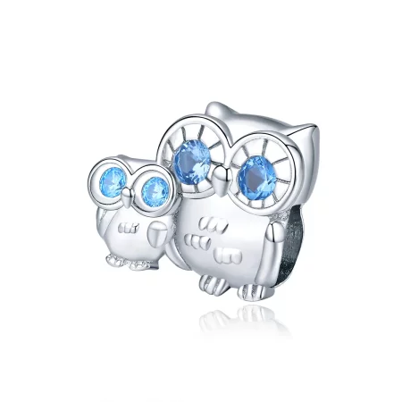 Pandora Style Silver Owl mother and child Charm - BSC238