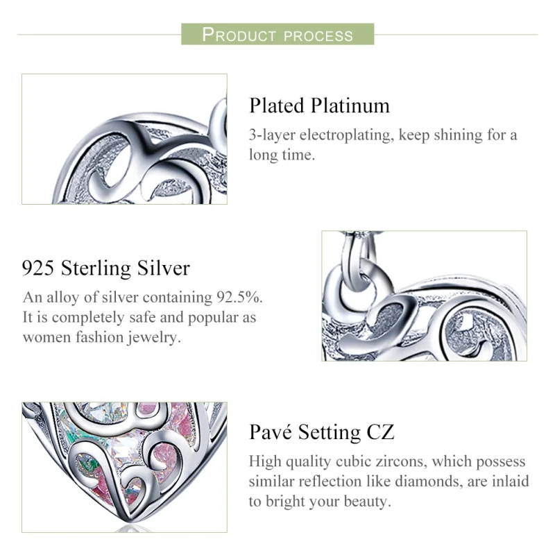 (image for) Pandora Style Silver Palpitation Dangle Charm - SCC1126 - View 2