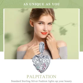 Pandora Style Silver Palpitation Dangle Charm - SCC1126 Pandora Style Silver Palpitation Dangle Charm - SCC1126