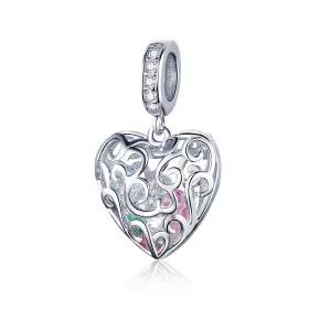 Pandora Style Silver Palpitation Dangle Charm - SCC1126 Pandora Style Silver Palpitation Dangle Charm - SCC1126